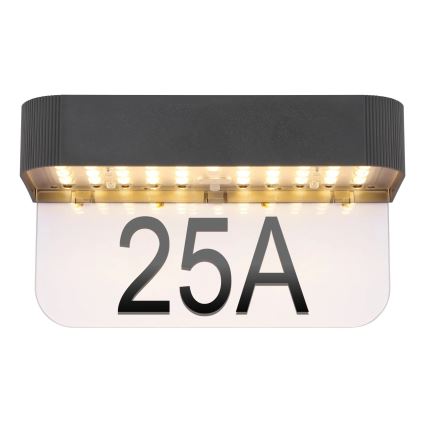 Globo - Numero civico solare a LED LED/6W/3,7V IP54 1800 mAh