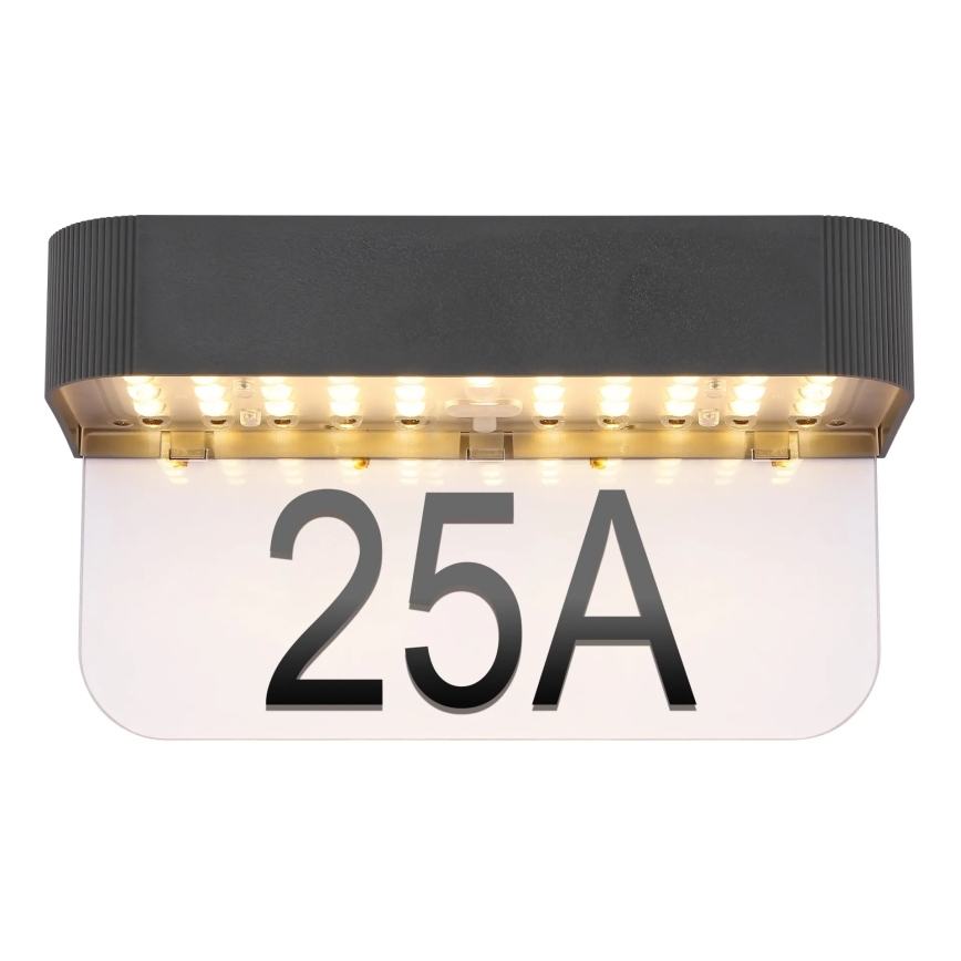 Globo - Numero civico solare a LED LED/6W/3,7V IP54 1800 mAh