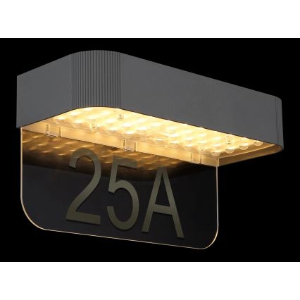 Globo - Numero civico solare a LED LED/6W/3,7V IP54 1800 mAh