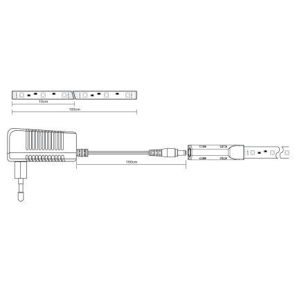 Globo - LED RGB Striscia dimmerabile LED/6W/230V 1m + telecomando