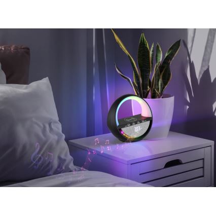 Globo - LED RGBW Lampada da tavolo ricaricabile a sfioramento con altoparlante integrato e ricarica wireless QI LED/3,5W/5V 1800 mAh