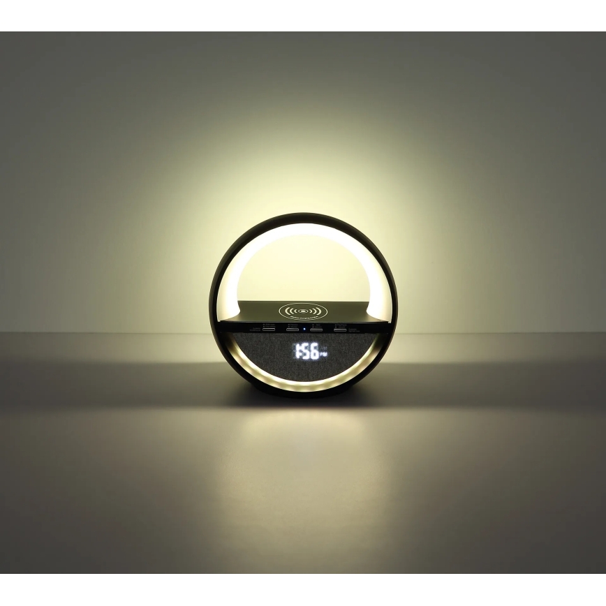 Globo - LED RGBW Lampada da tavolo ricaricabile a sfioramento con altoparlante integrato e ricarica wireless QI LED/3,5W/5V 1800 mAh