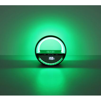 Globo - LED RGBW Lampada da tavolo ricaricabile a sfioramento con altoparlante integrato e ricarica wireless QI LED/3,5W/5V 1800 mAh