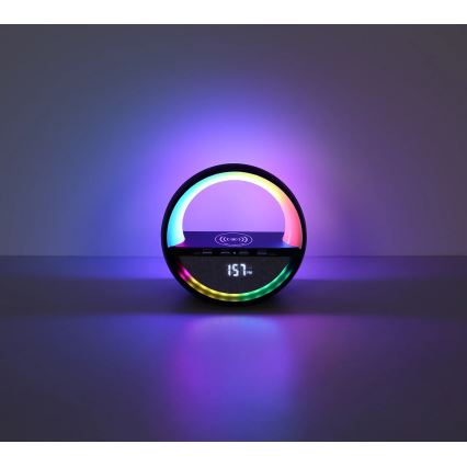 Globo - LED RGBW Lampada da tavolo ricaricabile a sfioramento con altoparlante integrato e ricarica wireless QI LED/3,5W/5V 1800 mAh