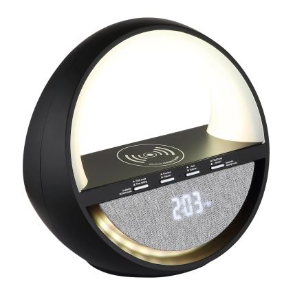 Globo - LED RGBW Lampada da tavolo ricaricabile a sfioramento con altoparlante integrato e ricarica wireless QI LED/3,5W/5V 1800 mAh