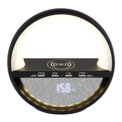 Globo - LED RGBW Lampada da tavolo ricaricabile a sfioramento con altoparlante integrato e ricarica wireless QI LED/3,5W/5V 1800 mAh