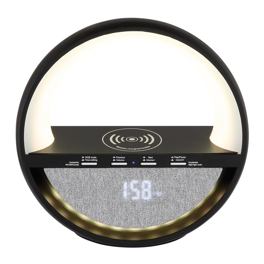 Globo - LED RGBW Lampada da tavolo ricaricabile a sfioramento con altoparlante integrato e ricarica wireless QI LED/3,5W/5V 1800 mAh