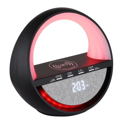 Globo - LED RGBW Lampada da tavolo ricaricabile a sfioramento con altoparlante integrato e ricarica wireless QI LED/3,5W/5V 1800 mAh