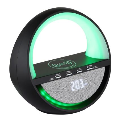 Globo - LED RGBW Lampada da tavolo ricaricabile a sfioramento con altoparlante integrato e ricarica wireless QI LED/3,5W/5V 1800 mAh
