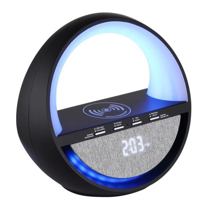Globo - LED RGBW Lampada da tavolo ricaricabile a sfioramento con altoparlante integrato e ricarica wireless QI LED/3,5W/5V 1800 mAh