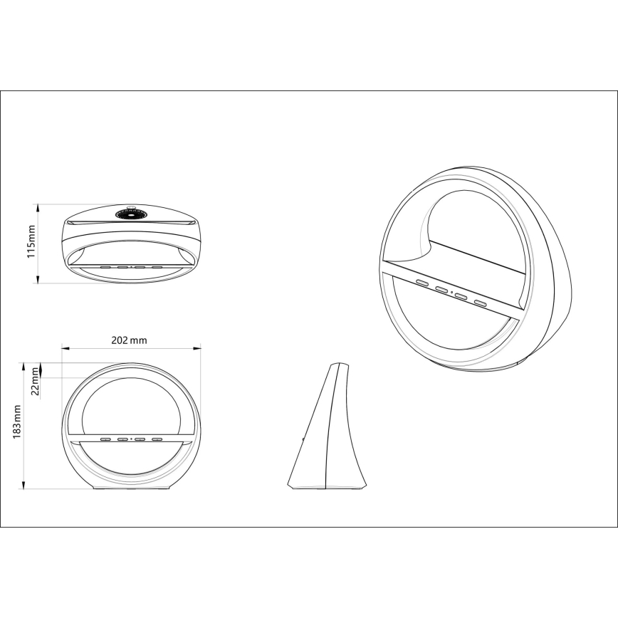 Globo - LED RGBW Lampada da tavolo ricaricabile a sfioramento con altoparlante integrato e ricarica wireless QI LED/3,5W/5V 1800 mAh