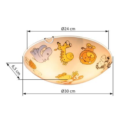 Globo - Plafoniera per bambini 2xE27/60W/230V