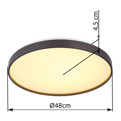 Globo - Plafoniera LED LED/24W/230V diametro 48 cm antracite
