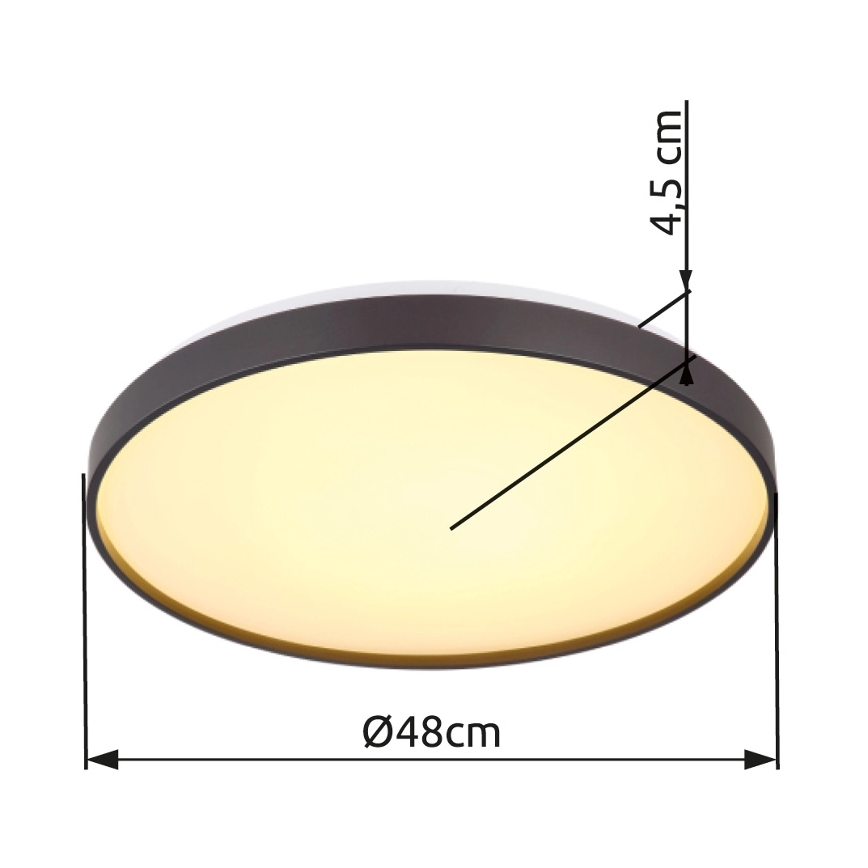 Globo - Plafoniera LED LED/24W/230V diametro 48 cm antracite