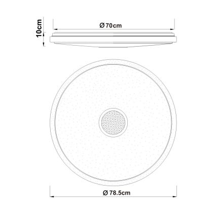 Globo - Plafoniera LED dimmerabile LED/80W/230V 2700-6500K Ø 78,5 cm + telecomando