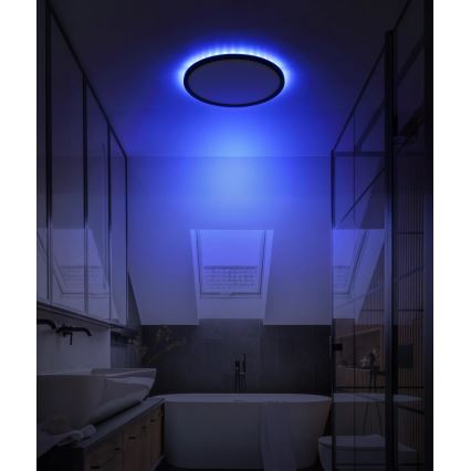 Globo - LED RGB Plafoniera dimmerabile da bagno LED/18W/230V 3000-6000K + telecomando IP44 nero