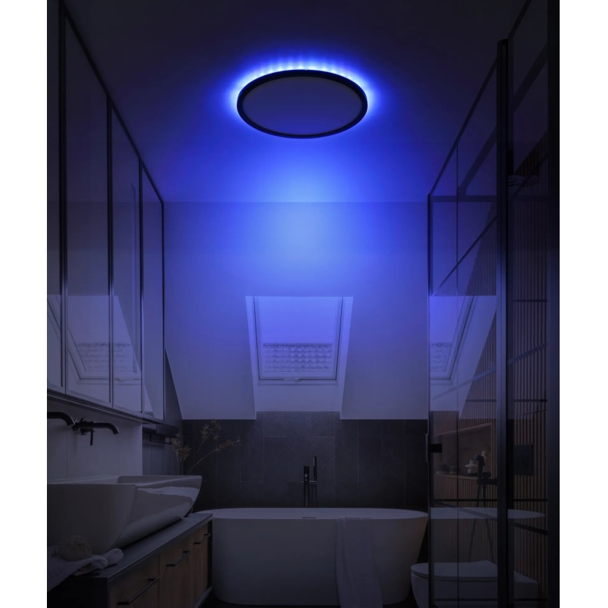 Globo - LED RGB Plafoniera dimmerabile da bagno LED/18W/230V 3000-6000K + telecomando IP44 nero