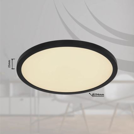 Globo - LED RGB Plafoniera dimmerabile da bagno LED/18W/230V 3000-6000K + telecomando IP44 nero
