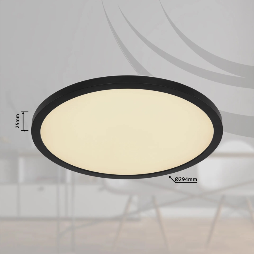 Globo - LED RGB Plafoniera dimmerabile da bagno LED/18W/230V 3000-6000K + telecomando IP44 nero