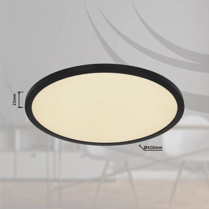 Globo - LED RGB Plafoniera dimmerabile da bagno LED/21W/230V 3000-6000K + telecomando IP44 nero