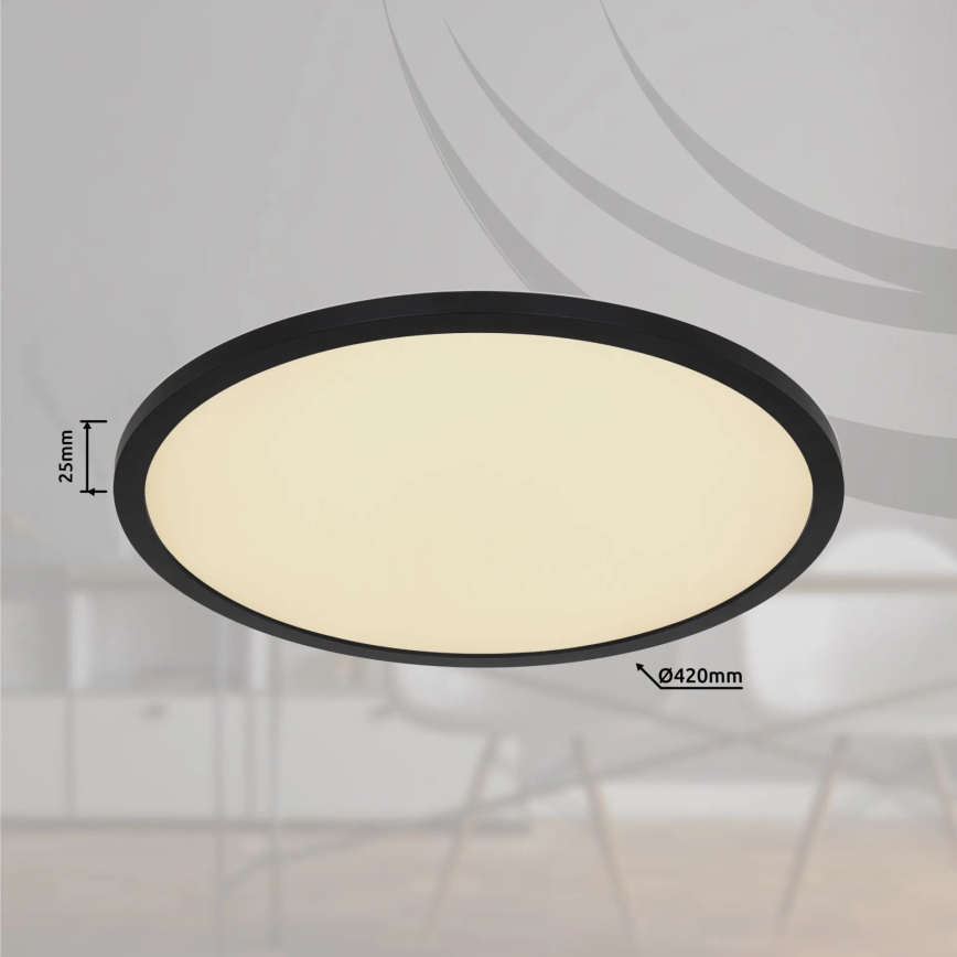 Globo - LED RGB Plafoniera dimmerabile da bagno LED/21W/230V 3000-6000K + telecomando IP44 nero