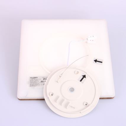 Globo - Plafoniera LED dimmerabile da bagno LED/18W/230V 29,4x29,4 cm IP44 marrone