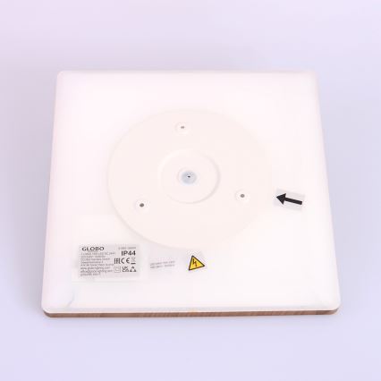 Globo - Plafoniera LED dimmerabile da bagno LED/18W/230V 29,4x29,4 cm IP44 marrone