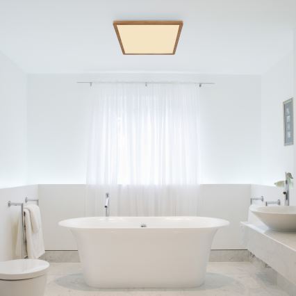 Globo - Plafoniera LED dimmerabile da bagno LED/24W/230V 42x42 cm IP44 marrone