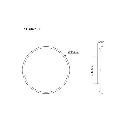 Globo - Plafoniera LED/20W/230V 4000K Ø 30 cm nera