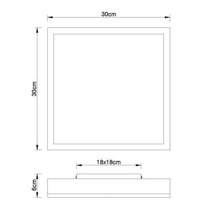 Globo - Plafoniera LED LED/12W/230V 3000K 30x30 cm