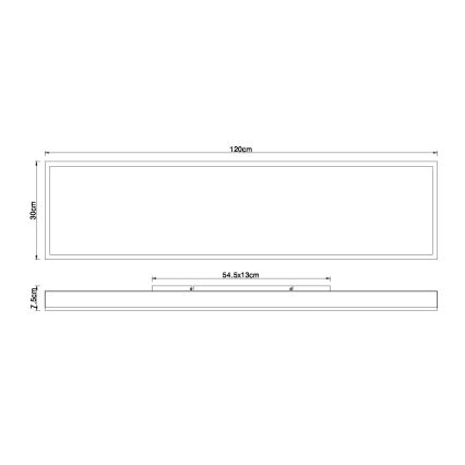 Globo - Plafoniera LED dimmerabile LED/36W/230V 2700-6500K 30x120 cm + telecomando