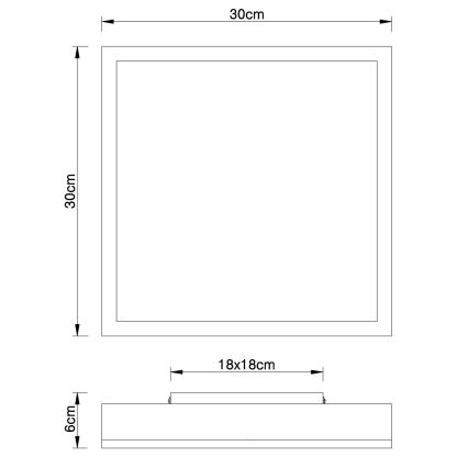 Globo - Plafoniera LED LED/12W/230V 30x30 cm marrone