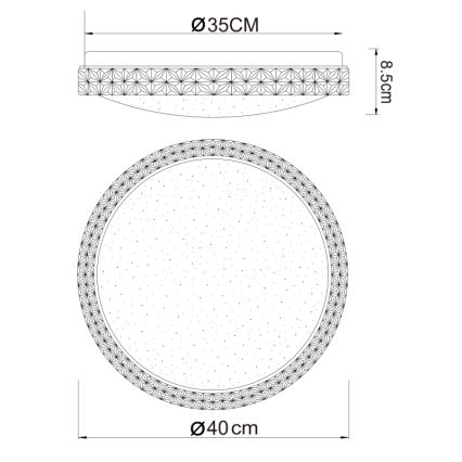 Globo - Plafoniera LED LED/22W/230V 2700/4200/6500K diametro 40 cm