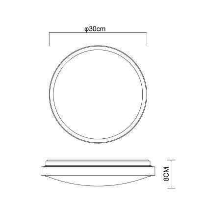 Globo - Plafoniera LED LED/12W/230V 3000/4500/6000K diametro 30 cm