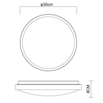 Globo - Plafoniera LED LED/12W/230V 3000/4500/6000K diametro 30 cm