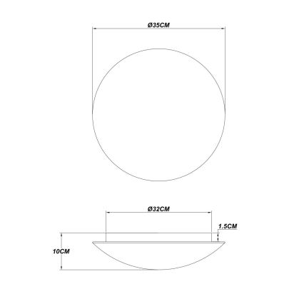 Globo - Plafoniera LED 24W/230V 3000K Ø 35 cm