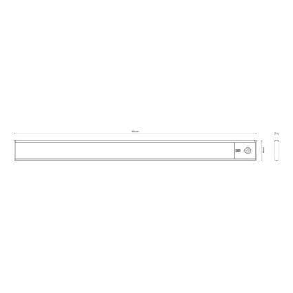 Globo 42409 - Luce LED dimmerabile ricaricabile sotto il mobile della cucina TRISTAN 2,5W/5V 1100mAh 40 cm