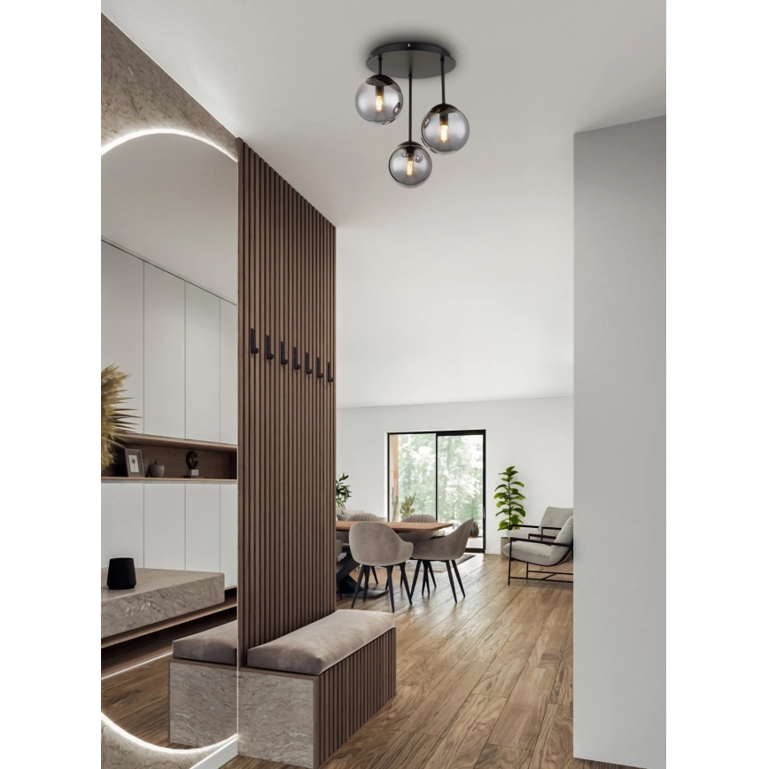Globo - Plafoniera da soffitto 3xE14/25W/230V nera