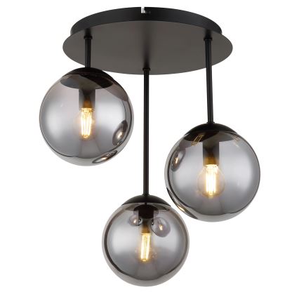 Globo - Plafoniera da soffitto 3xE14/25W/230V nera