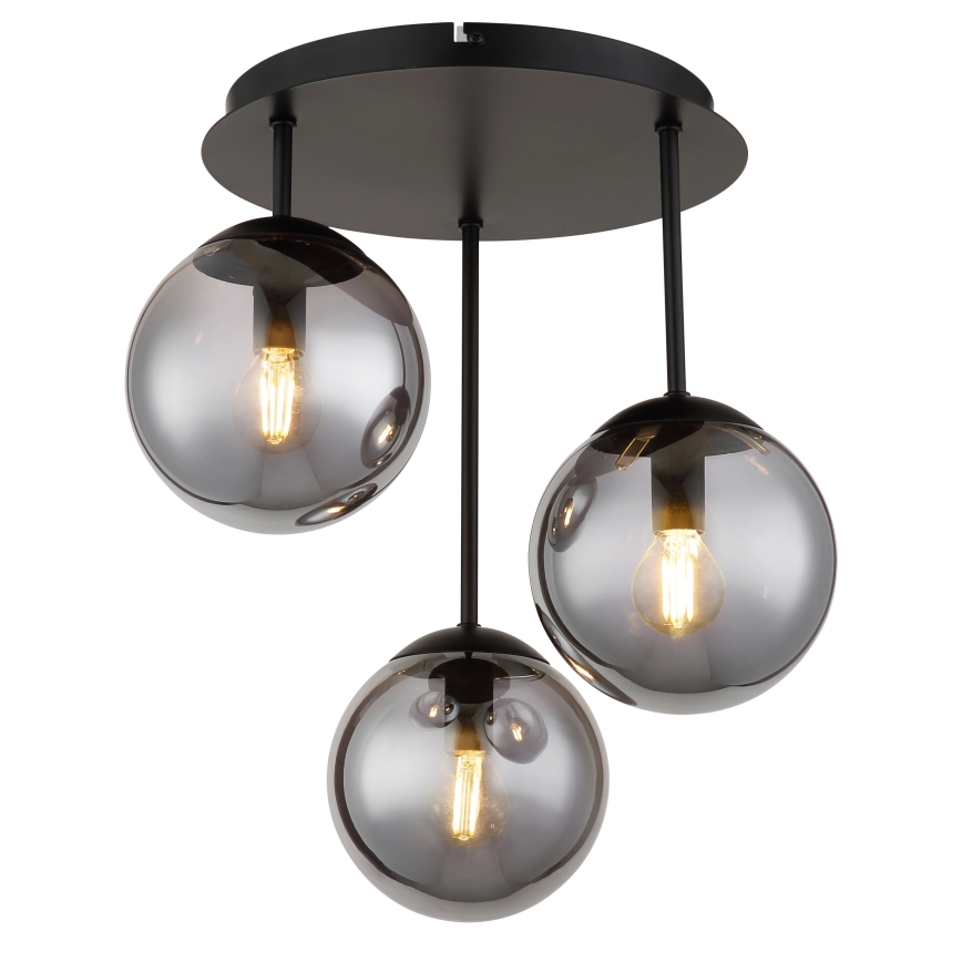 Globo - Plafoniera da soffitto 3xE14/25W/230V nera