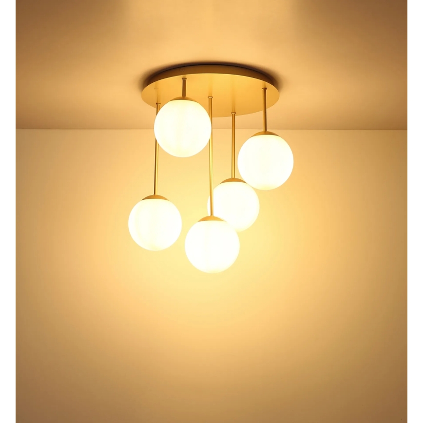 Globo - Lampadario a plafone 5xE14/25W/230V ottone