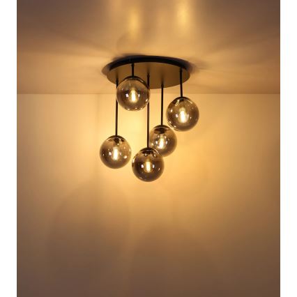 Globo - Lampadario a plafone 5xE14/25W/230V nero