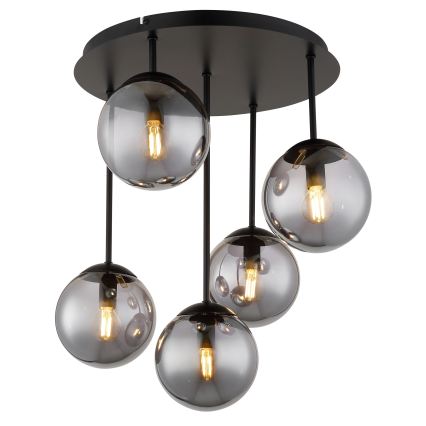 Globo - Lampadario a plafone 5xE14/25W/230V nero