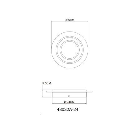 Globo - Plafoniera LED LED/24W/230V 3000K diametro 32 cm