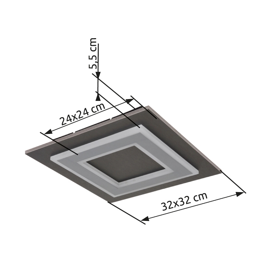 Globo - Plafoniera LED LED/24W/230V 3000K 32x32 cm antracite