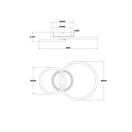 Globo - Lampada da soffitto LED LED/30W/230V 2700/4500/6500K Ø 33x50 cm nero