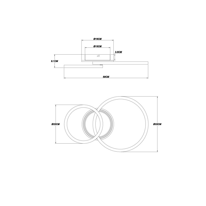 Globo - Lampada da soffitto LED LED/30W/230V 2700/4500/6500K Ø 33x50 cm nero