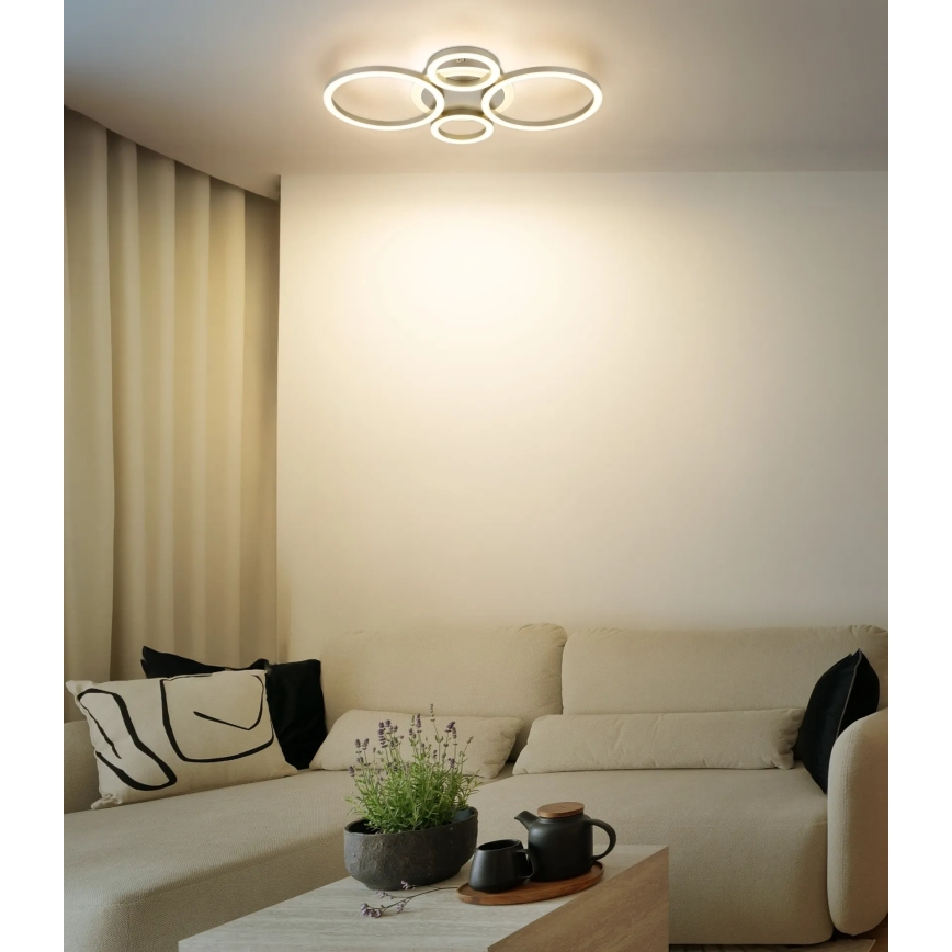 Globo - Plafoniera LED 40 W, 230 V, 2700/4500/6500 K, Ø 35,5 × 53 cm, ottone