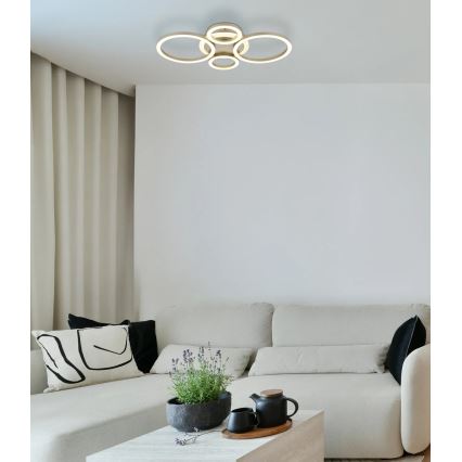 Globo - Plafoniera LED 40 W, 230 V, 2700/4500/6500 K, Ø 35,5 × 53 cm, ottone