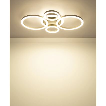Globo - Plafoniera LED 40 W, 230 V, 2700/4500/6500 K, Ø 35,5 × 53 cm, ottone